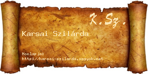Karsai Szilárda névjegykártya